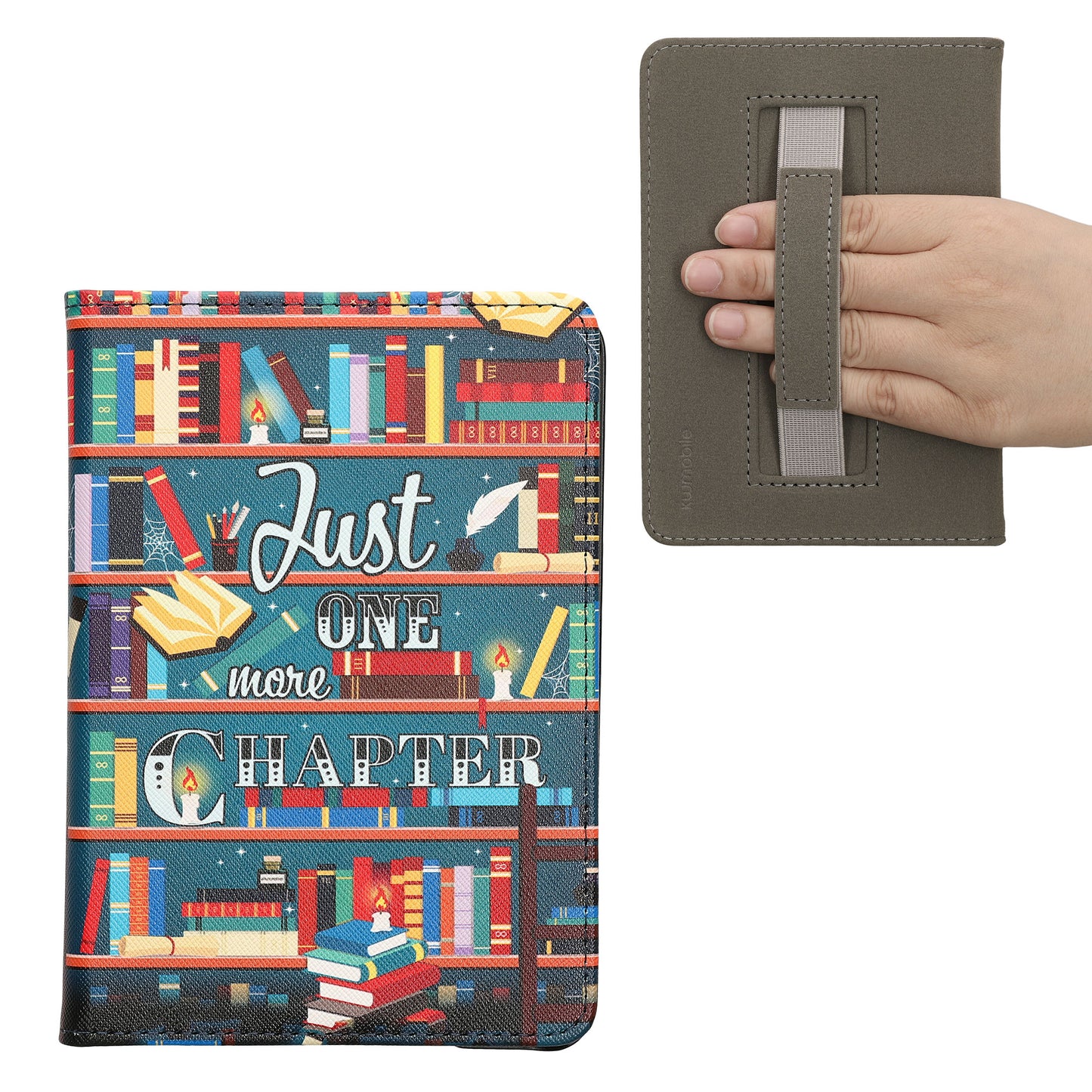 kwmobile Cover for Amazon Kindle (2022/2024) Case - eReader Flip Case with Hand Strap and Auto Sleep Function