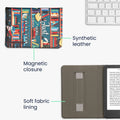 kwmobile Cover for Amazon Kindle (2022/2024) Case - eReader Flip Case with Hand Strap and Auto Sleep Function