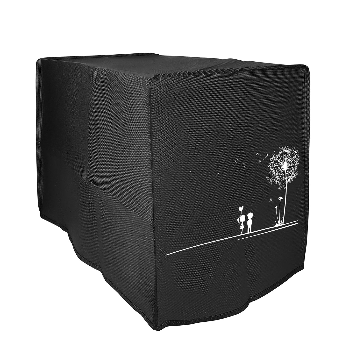 kwmobile Hülle kompatibel mit Ninja Double Stack XL (9,5L) Schutzhülle - Heißluft Fritteuse Abdeckhaube Case - in Weiß Schwarz Pusteblume Love Weiß  [dsg01]
