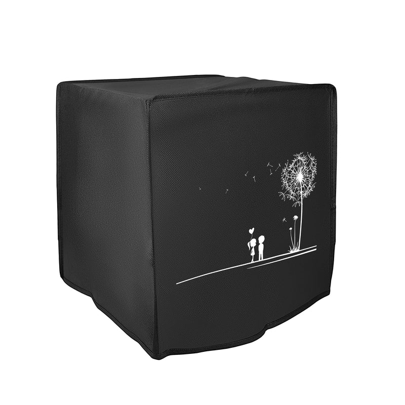 kwmobile Hülle kompatibel mit Ninja MAX PRO (6,2L) Schutzhülle - Heißluft Fritteuse Abdeckhaube Case - in Weiß Schwarz Pusteblume Love Weiß  [dsg01]
