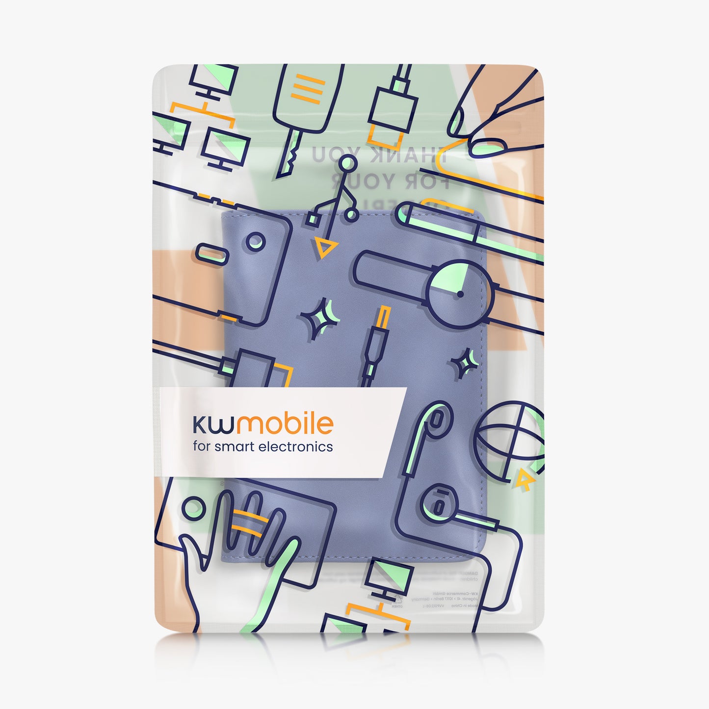 kwmobile Flip Case compatible with Kobo Clara BW / Clara Colour / Tolino Shine (5) / Shine Color - Hand Strap - Cover