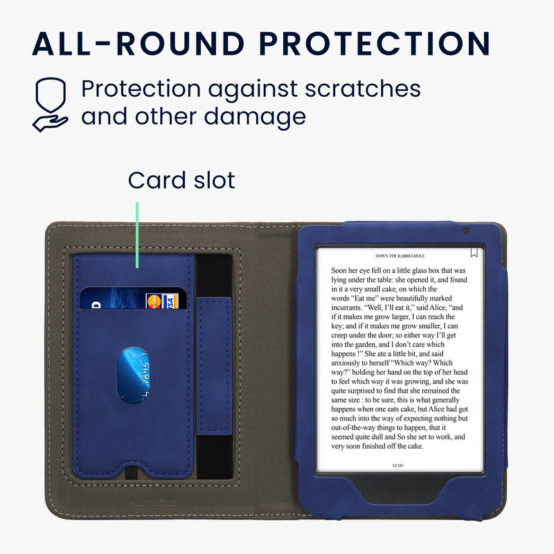 kwmobile Flip Case compatible with Kobo Clara BW / Clara Colour / Tolino Shine (5) / Shine Color - Hand Strap - Cover