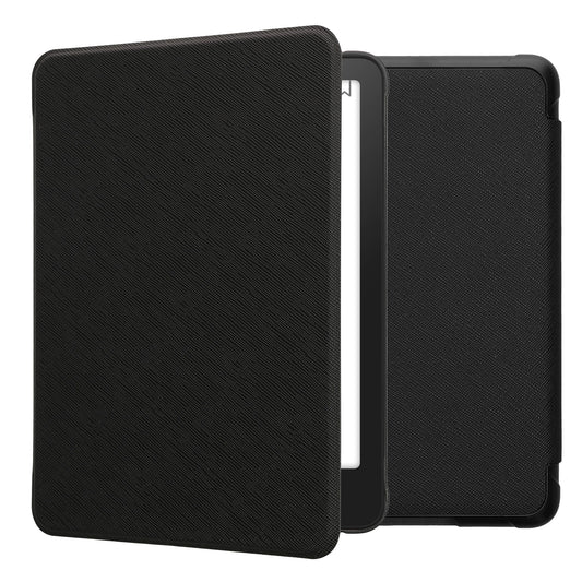 kwmobile Klapphülle kompatibel mit Amazon Kindle Paperwhite (2024)/Colorsoft Hülle - eReader Case aus Kunstleder - Cover - Schwarz Schwarz  