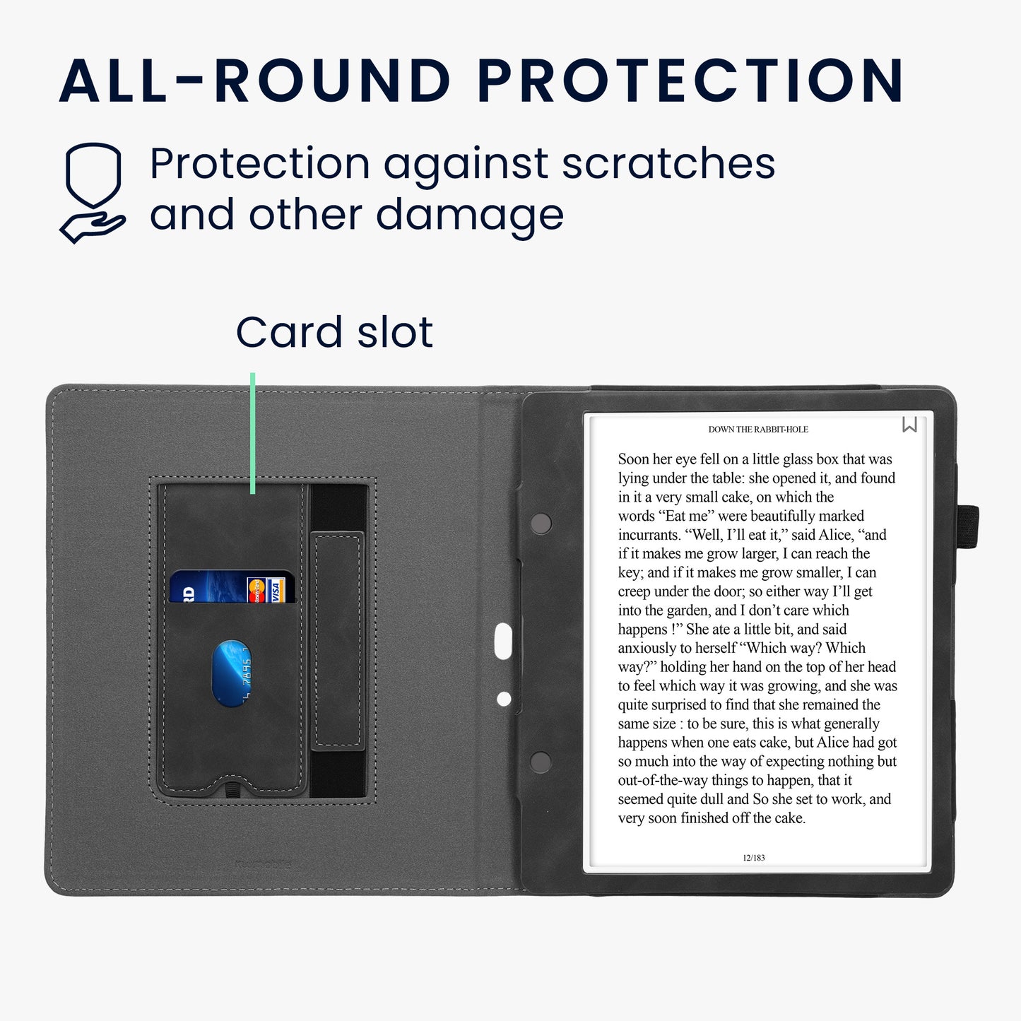 kwmobile Flip Case compatible with Amazon Kindle Scribe (2022/2024) - Hand Strap - Cover