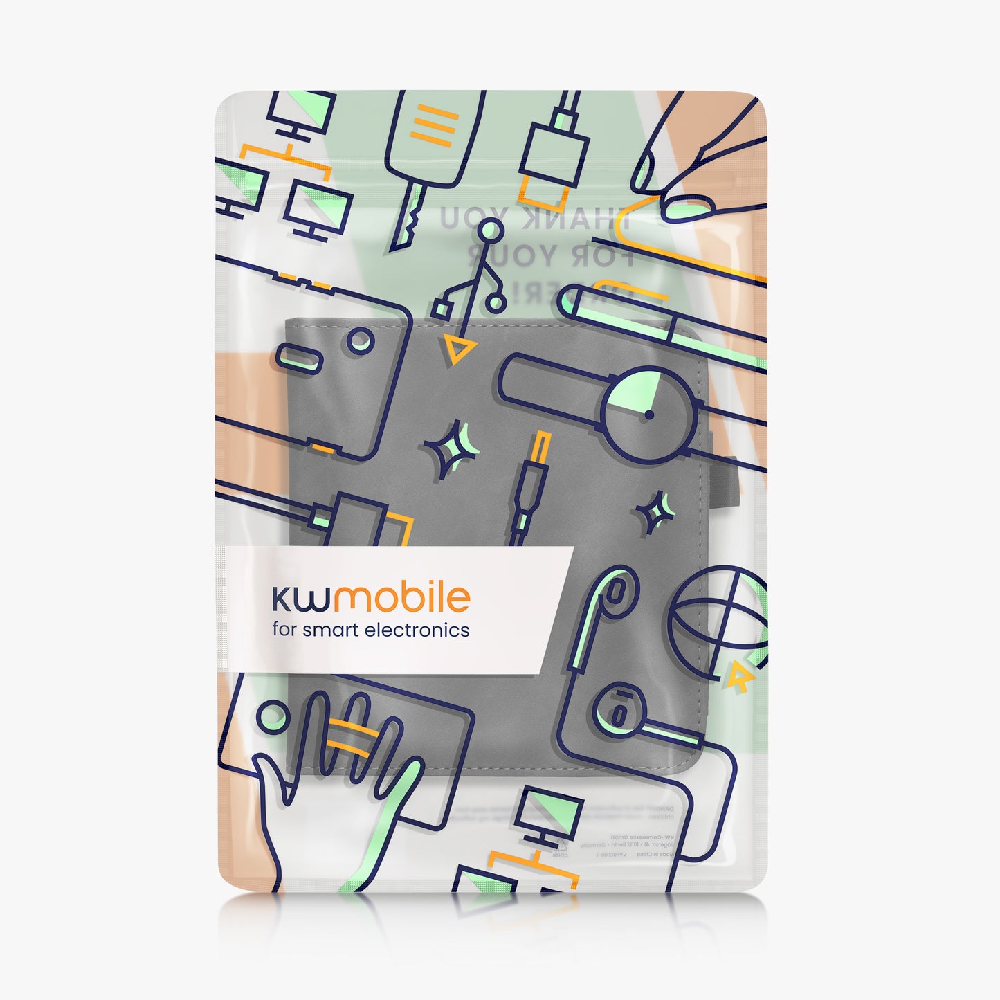 kwmobile Flip Case compatible with Kobo Kobo Libra Colour / Tolino Vision Color - Hand Strap - Cover