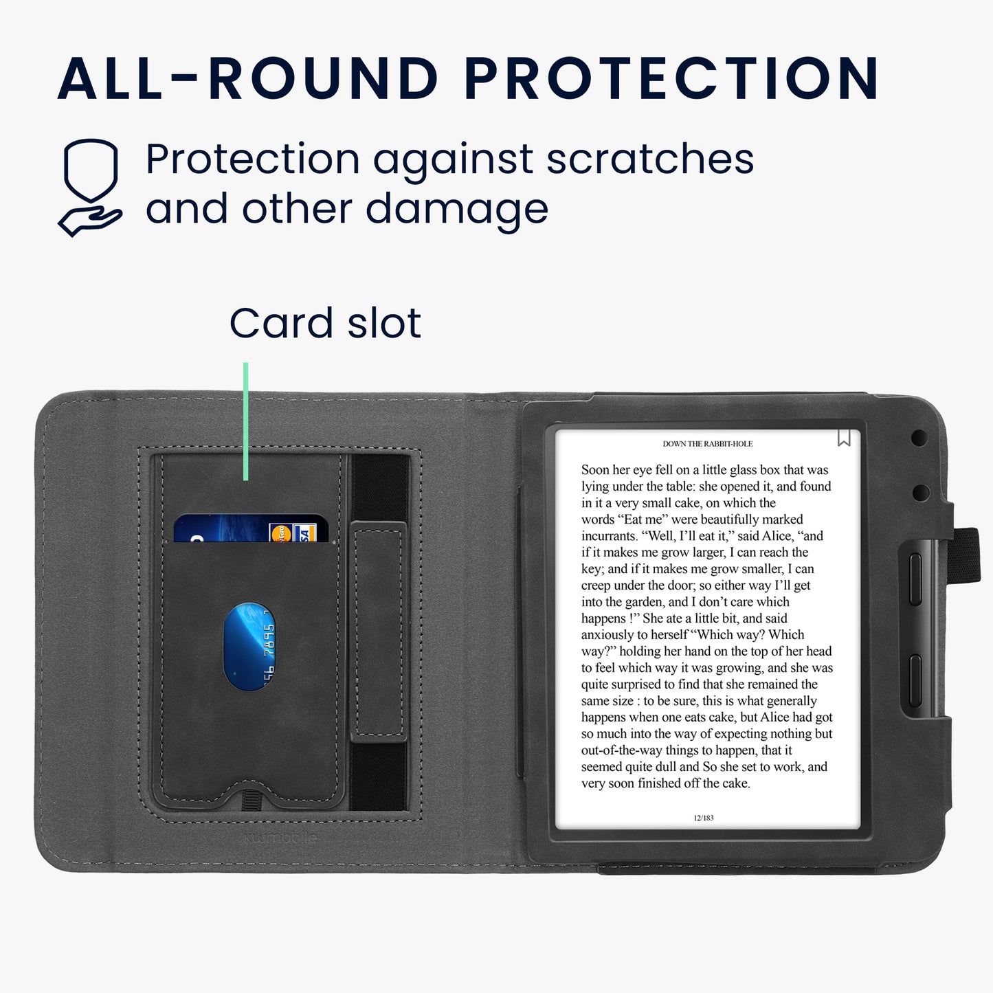 kwmobile Flip Case compatible with Kobo Kobo Libra Colour / Tolino Vision Color - Hand Strap - Cover