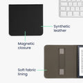 kwmobile Flip Case compatible with Kobo Libra Colour / Tolino Vision Color Case - Protective Cover for the eReader with Hand Strap