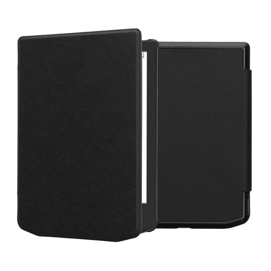 kwmobile Klapphülle kompatibel mit Pocketbook Verse / Verse Lite / Verse Pro / Color / Vivlio Light/Light HD Hülle - eReader Case aus Kunstleder - Cover - Schwarz Schwarz  