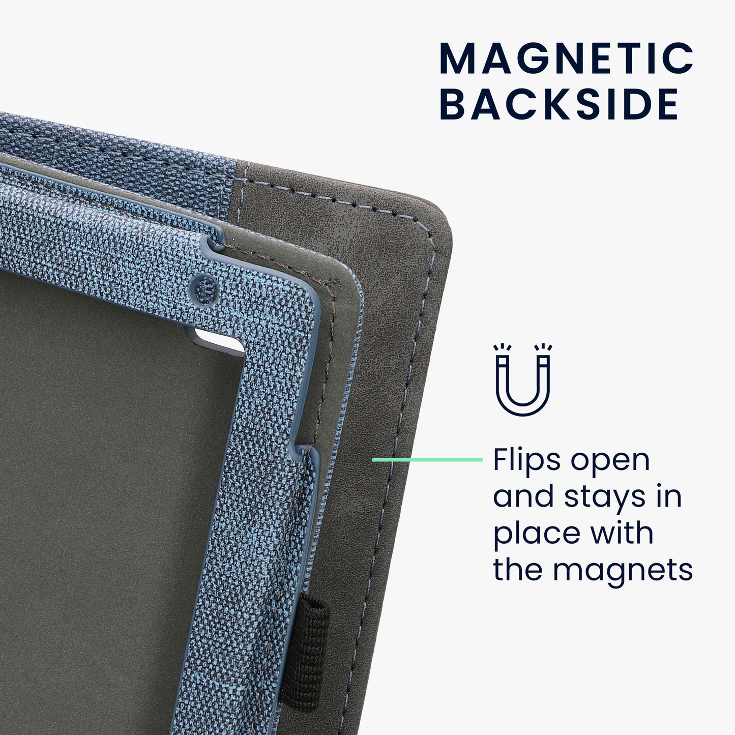 kwmobile Flip Case compatible with Kobo Aura H2O Edition 2 - Hand Strap - Cover Dark Grey