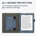 kwmobile Flip Case compatible with Kobo Aura H2O Edition 2 - Hand Strap - Cover Dark Grey
