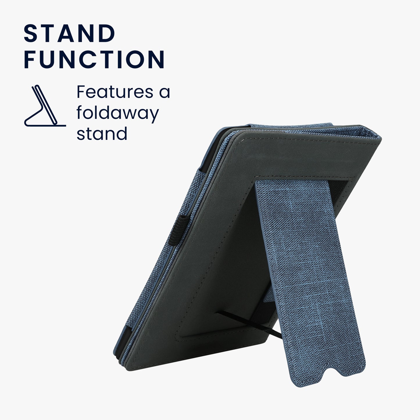 kwmobile Flip Case compatible with Kobo Aura H2O Edition 2 - Hand Strap - Cover Dark Grey