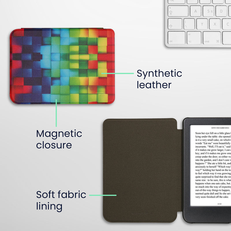 kwmobile Case for Kobo Clara BW / Clara Colour / Tolino Shine (5) / Shine Color - eReader Flip Case with Auto Sleep Function
