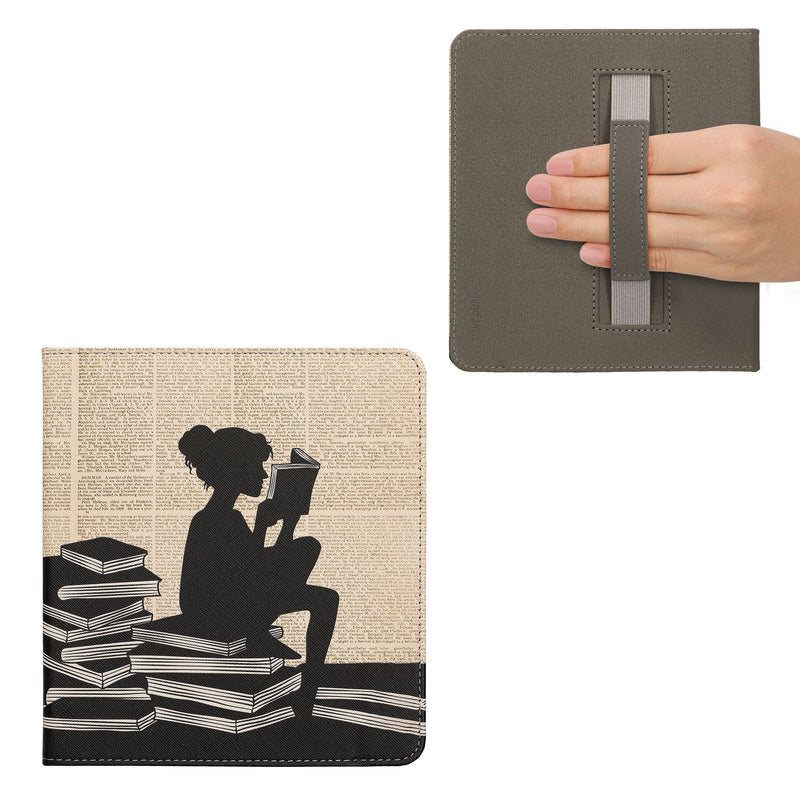 kwmobile Protective Case for Kobo Forma - eReader Flip Case with Hand Strap and Auto Sleep Function