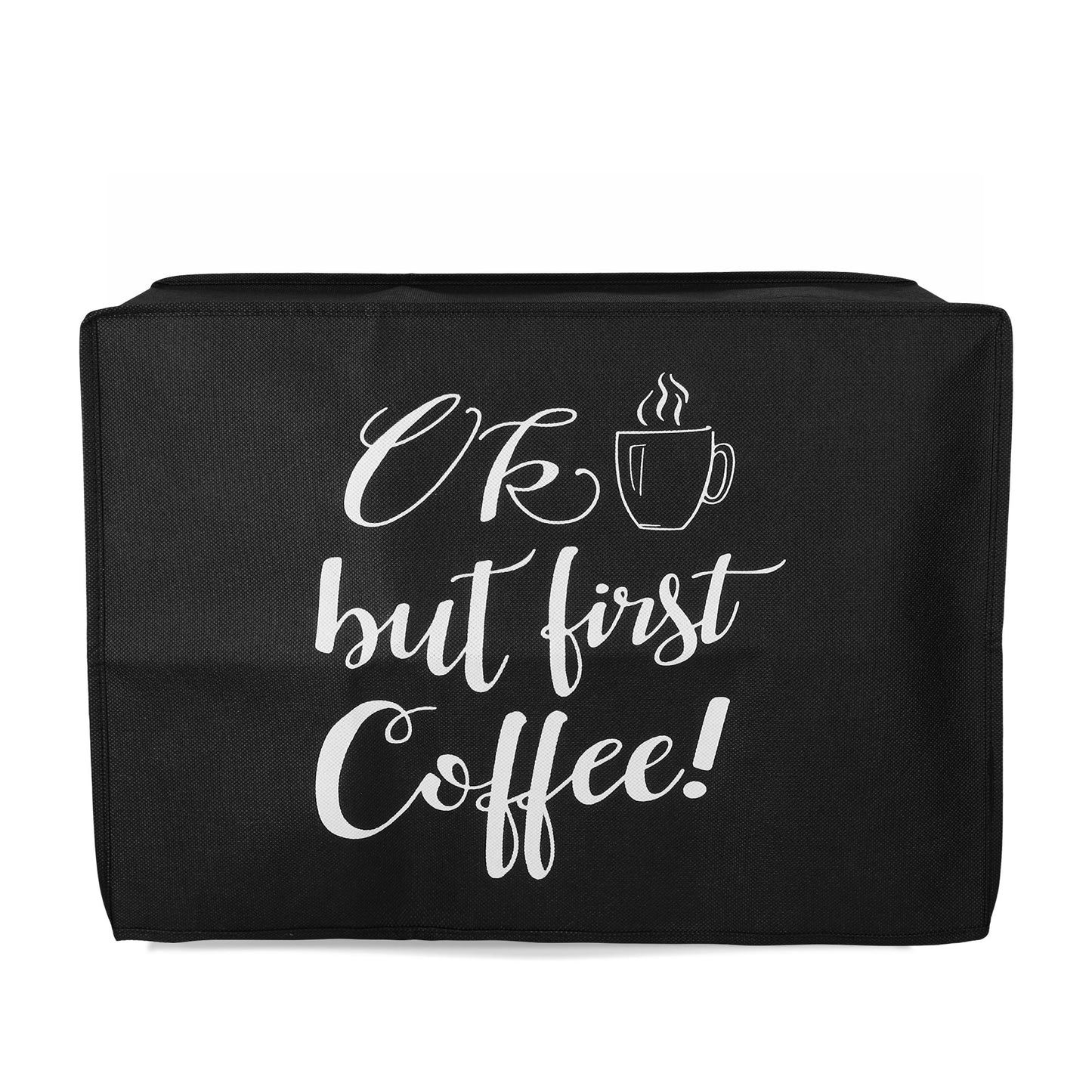 kwmobile Hülle kompatibel mit Nespresso Creatista Pro - Abdeckung Kaffeemaschine Staubschutz OK Coffee Weiß Schwarz Weiß  [dsg01]