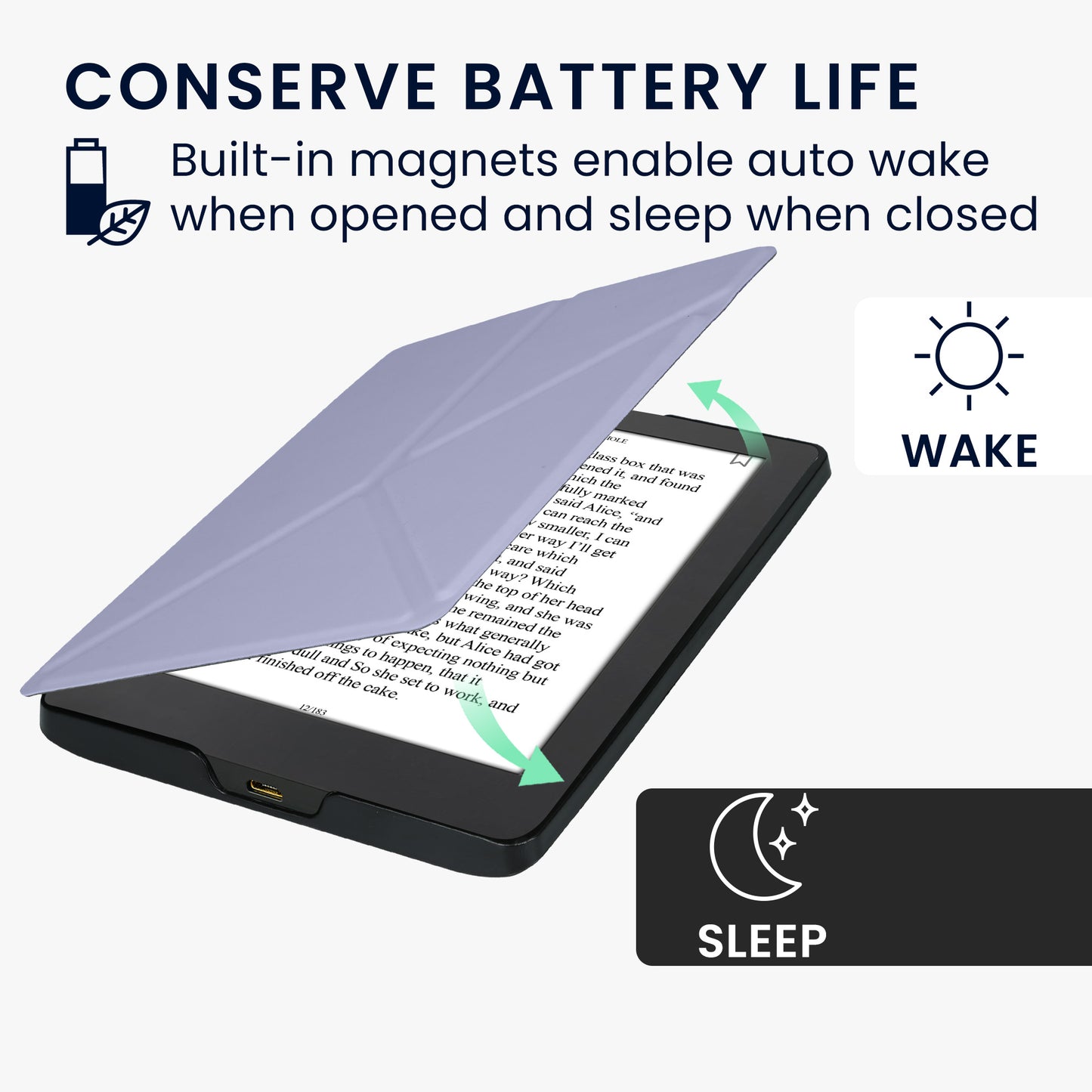 kwmobile Case for Kobo Aura H2O Edition 2 - eReader Foldable Case with Auto Sleep Function - Cover with Stand