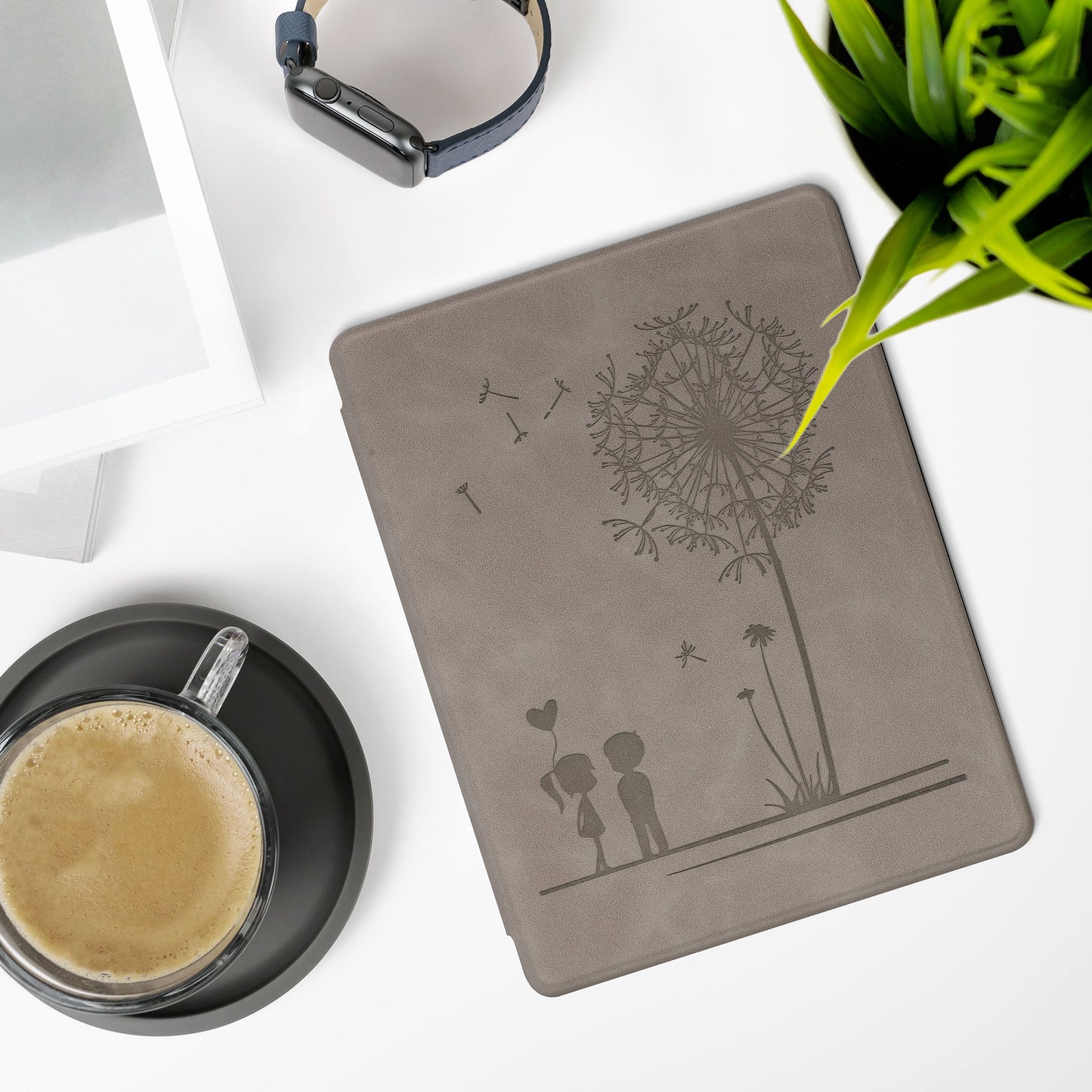 kwmobile Case for Kobo Aura H2O Edition 2 - eReader Cover Made of Faux Leather with Auto Sleep Function