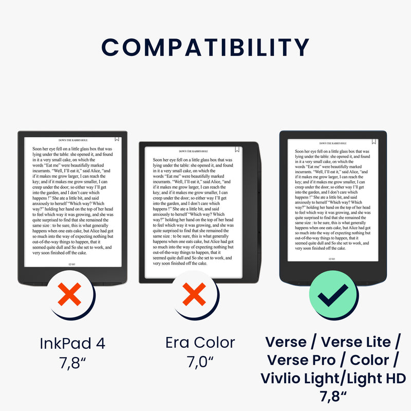 kwmobile Case Compatible with Pocketbook Verse / Verse Lite / Verse Pro / Color / Vivlio Light/Light HD Case - Flip Case with Hand Strap - Cover