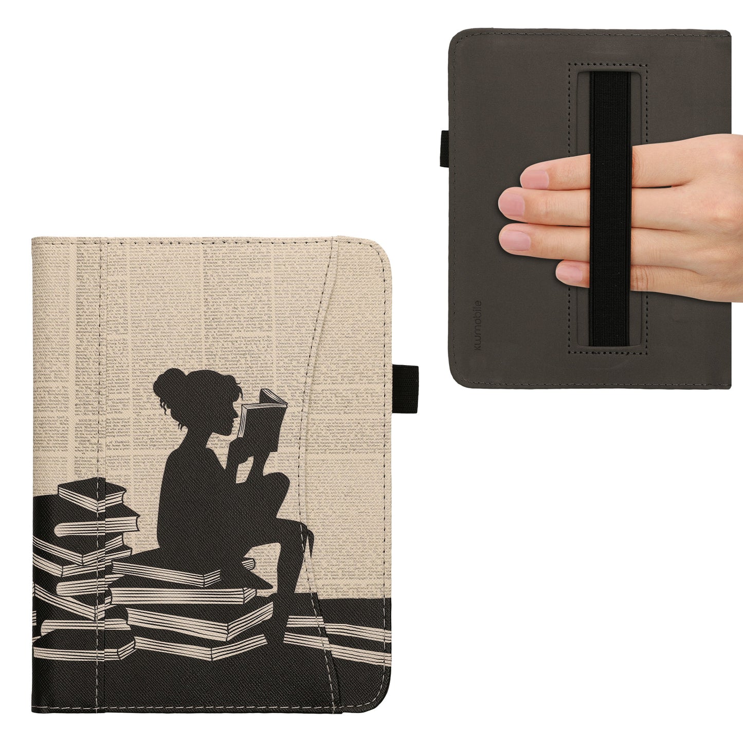kwmobile Flip Case compatible with Amazon Kindle Paperwhite (2024)/Colorsoft - Front Pocket Hand Strap
