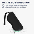 kwmobile Glasses Pouch with Clip - Soft Eyeglass Case to Hang on Handbag - Zippered Pouch for Glasses