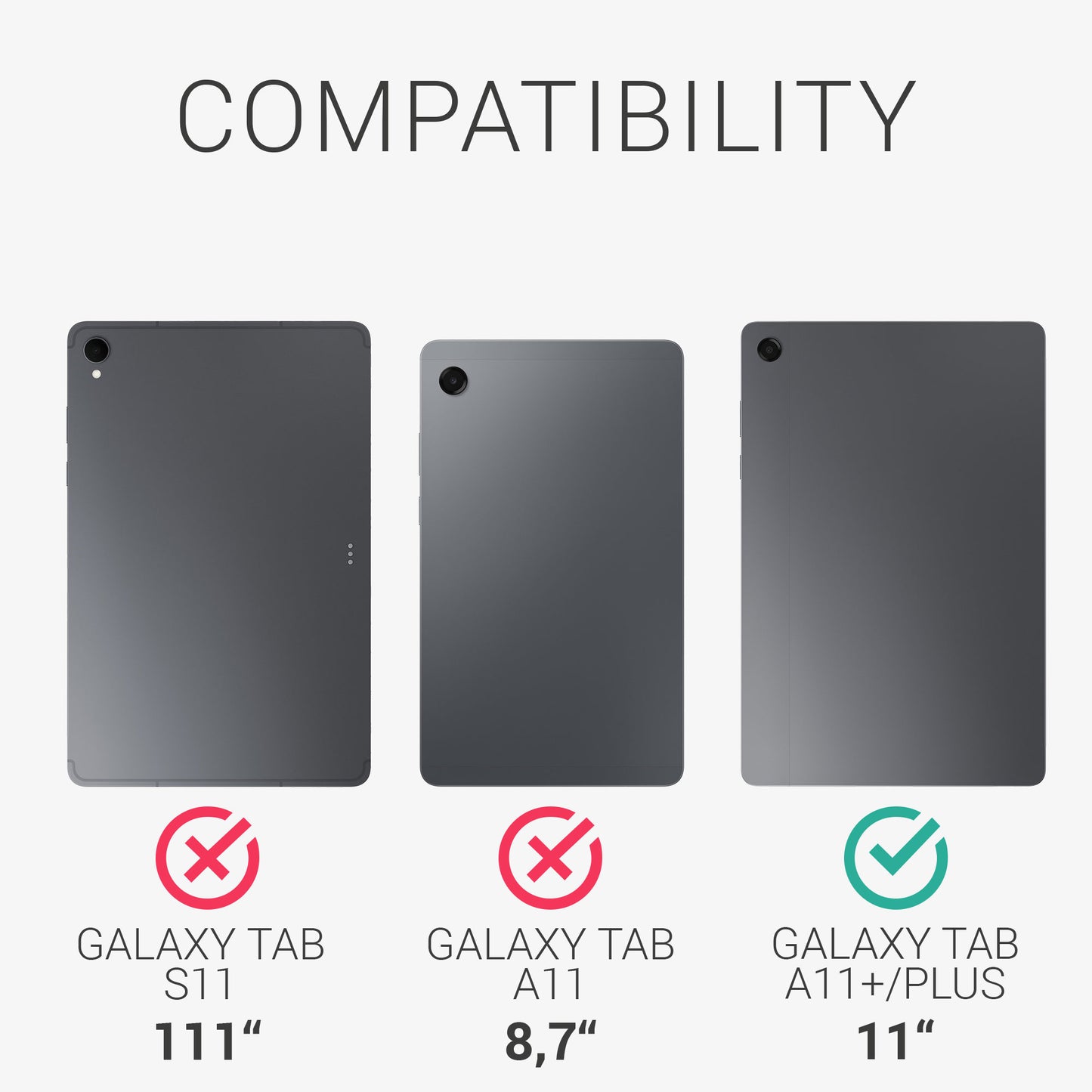 kwmobile Protective Cover compatible with Samsung Galaxy Tab A11+ / Plus - Tablet Cover Case
