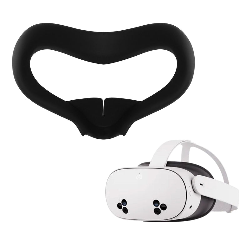 kwmobile VR Silikon Maske kompatibel mit Meta Quest 3S Cover - Silikonmaske VR-Brillen-Maske gegen Schweiß und Verschmutzung - Schwarz Schwarz  [dsg01]