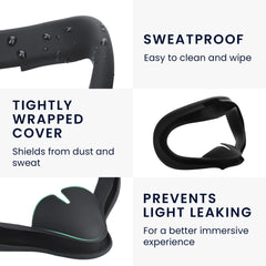 kwmobile VR Maske kompatibel mit Meta Quest 3S Cover VR-Brillen-Maske gegen Schweiß und Verschmutzung - Schwarz