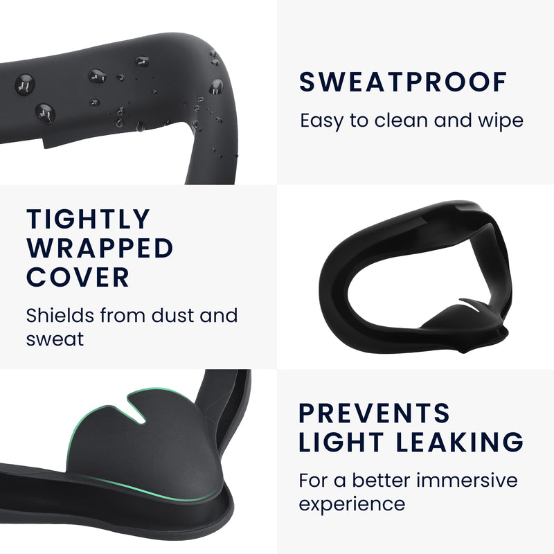 kwmobile VR Mask compatible with Meta Quest 3S Cover VR Glasses Mask against Sweat and Dirt