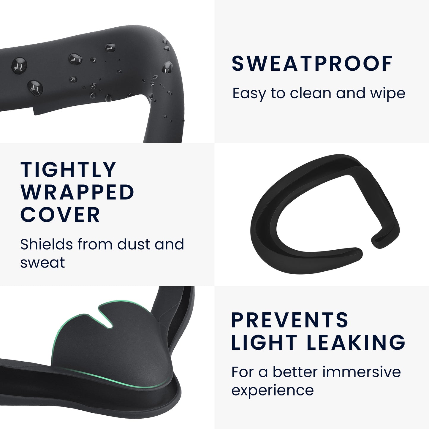 kwmobile VR Mask for Meta Quest 3 Cover against Sweat and Dirt