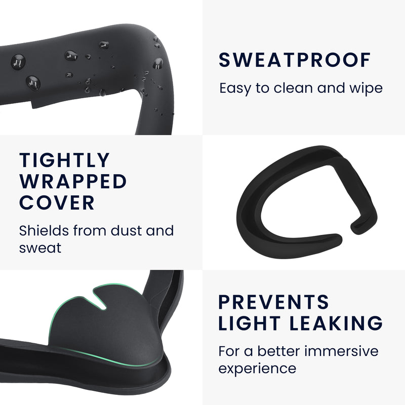 kwmobile VR Mask for Meta Quest 3 Cover against Sweat and Dirt