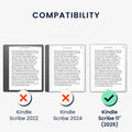 kwmobile Case for Amazon Kindle Scribe 11" (2025) - eReader Flip Case with Auto Sleep Function - Library Motto