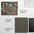 kwmobile Case for Amazon Kindle Scribe 11" (2025) - eReader Flip Case with Auto Sleep Function - Library Motto