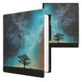 kwmobile Klapphülle kompatibel mit Amazon Kindle Scribe 11" (2025) Hülle - eReader Case - Galaxie Baum Wiese Blau Grau Schwarz Blau  [dsg04]