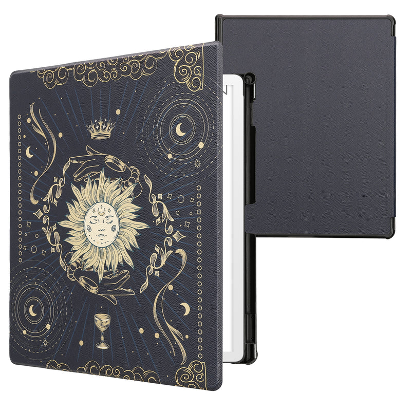 kwmobile Klapphülle kompatibel mit Amazon Kindle Scribe 11" (2025) Hülle - eReader Case - Tarot Karten Dunkelblau Gelb Schwarz Dunkelblau  [dsg05]