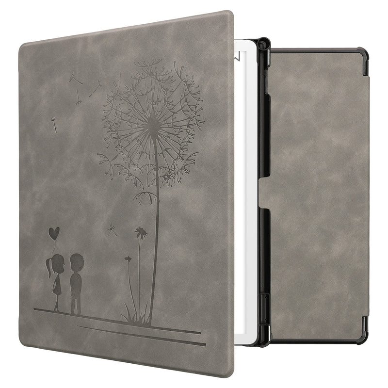 kwmobile Hülle kompatibel mit Amazon Kindle Scribe 11" (2025) Hülle - Kunstleder Cover - Pusteblume Love Grau Grau  [dsg01]