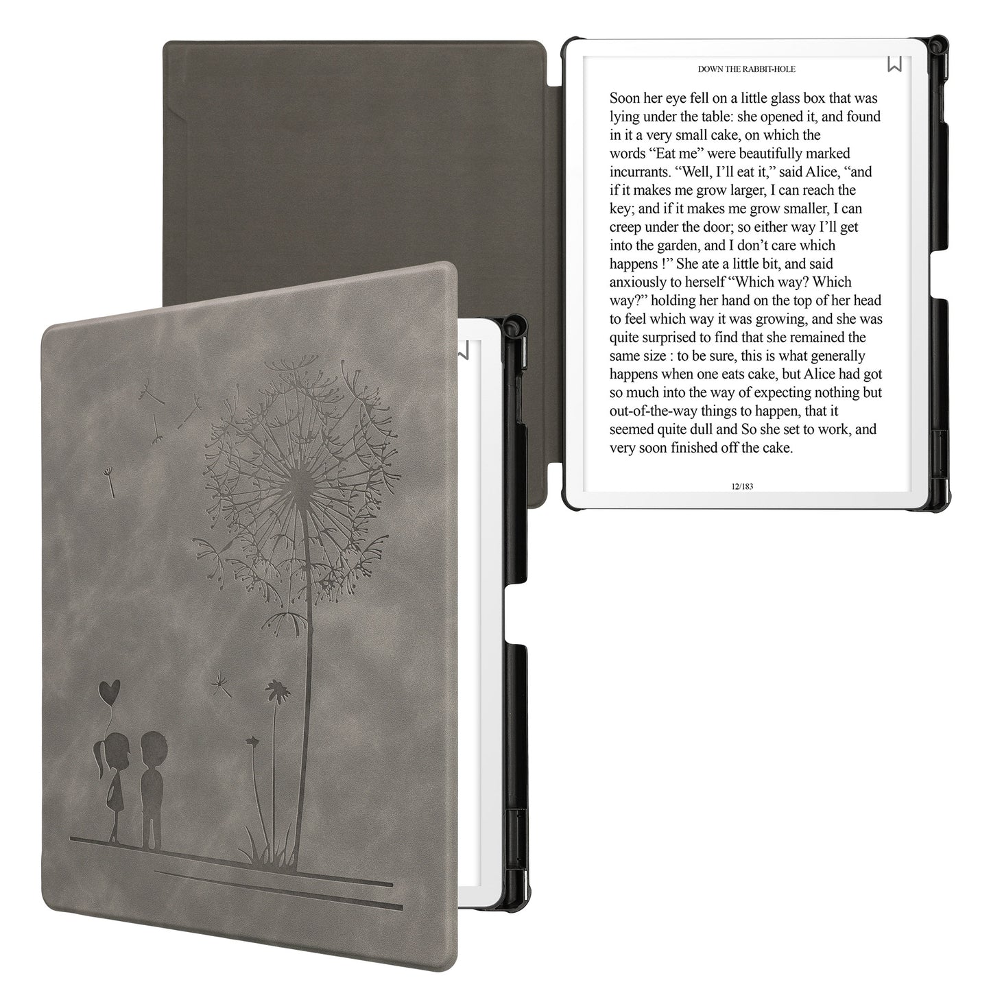 kwmobile Protective Case for Amazon Kindle Scribe 11" (2025) Cover - eReader Case Made of Faux Leather with Auto Sleep Function - Dandelion Love