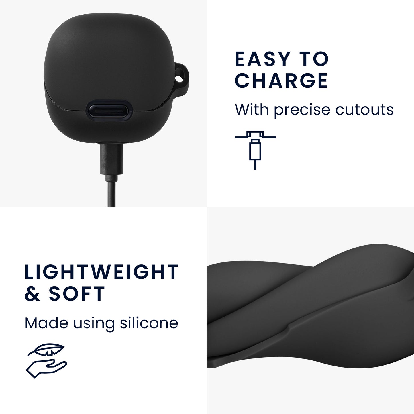 kwmobile Case compatible with Anker Soundcore Liberty 4 NC Case - Headphone Case - TPU Cover - Protective Case