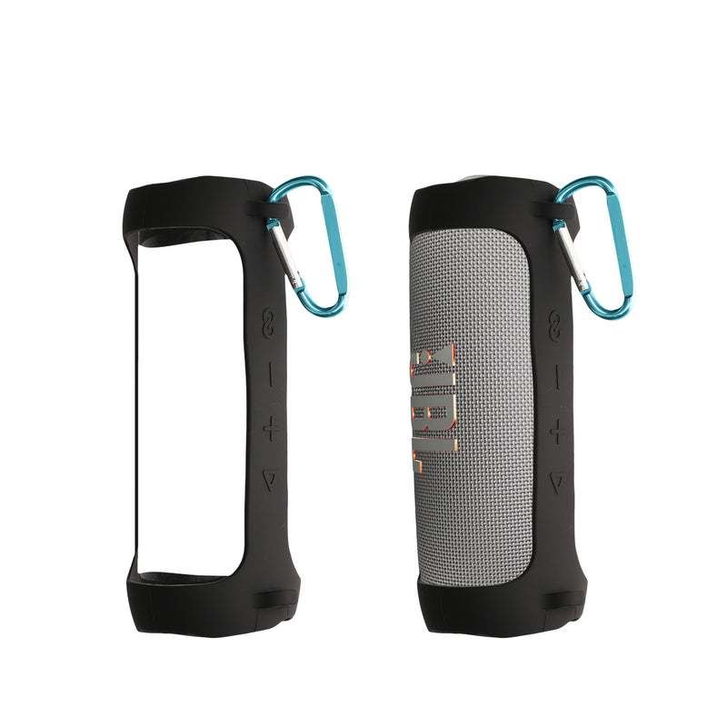 kwmobile Silikon Hülle kompatibel mit JBL Flip 6 / Flip 5 - Schutzhülle für Mini Speaker - Cover Bluetooth Lautsprecher Schwarz Schwarz  