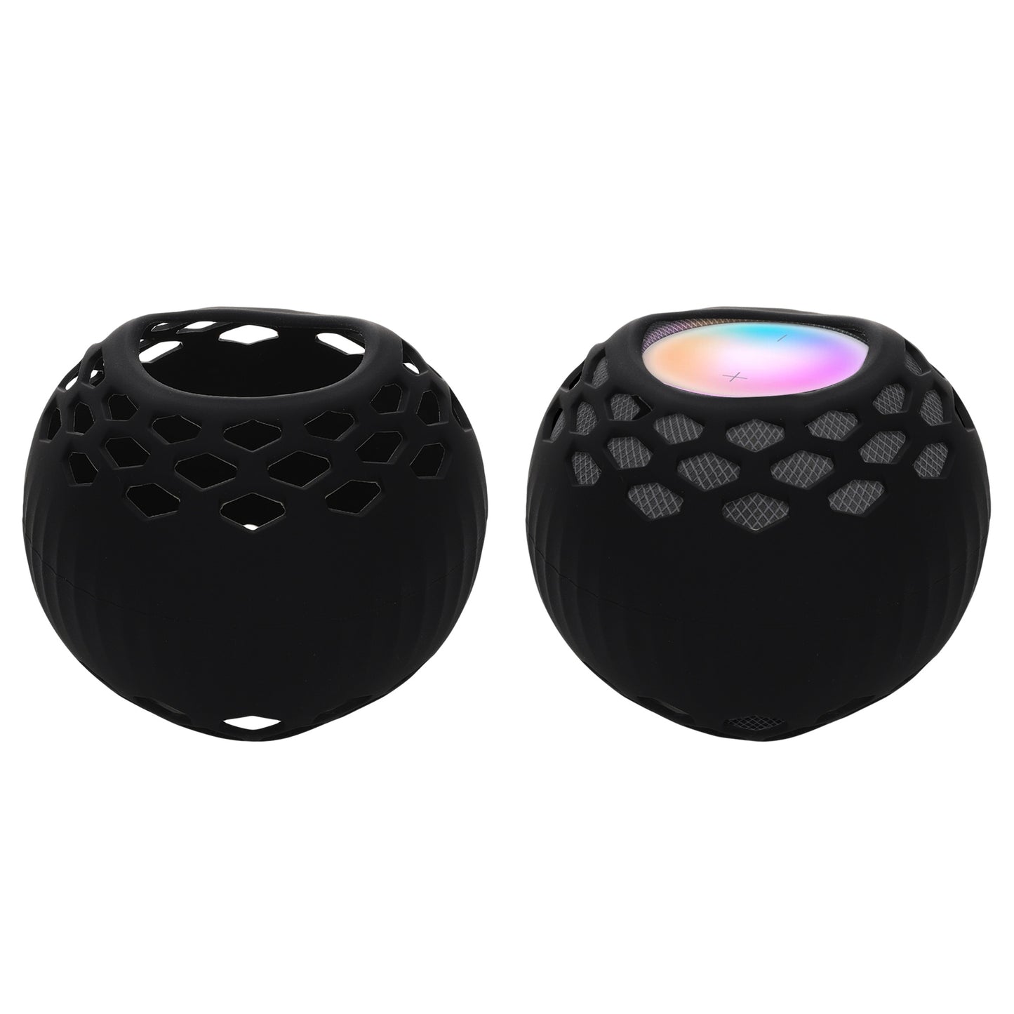 kwmobile Silikon Hülle kompatibel mit Apple Home Pod Mini - Schutzhülle für Mini Speaker - Cover Bluetooth Lautsprecher Schwarz Schwarz  