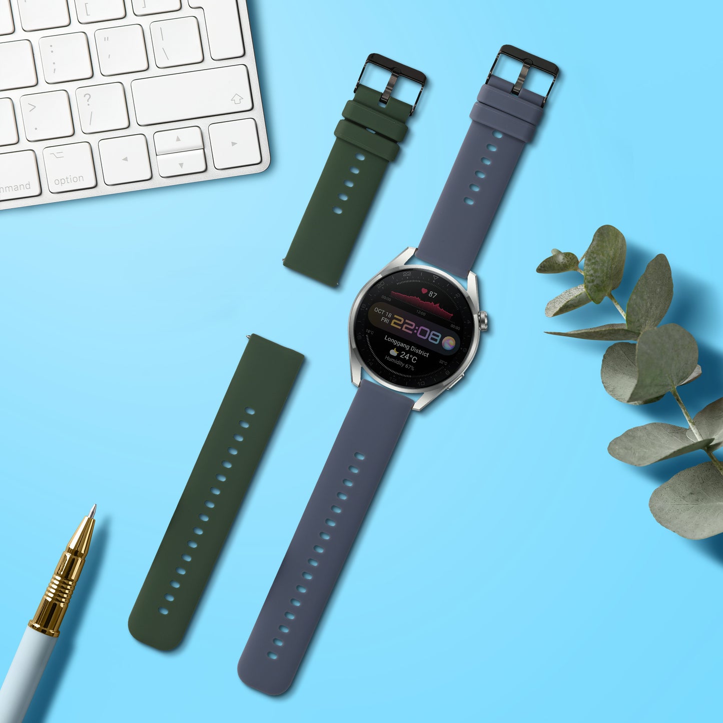 2x Strap for Huawei Watch 4 Pro / Watch 4 / Watch 3 Pro / Watch 3