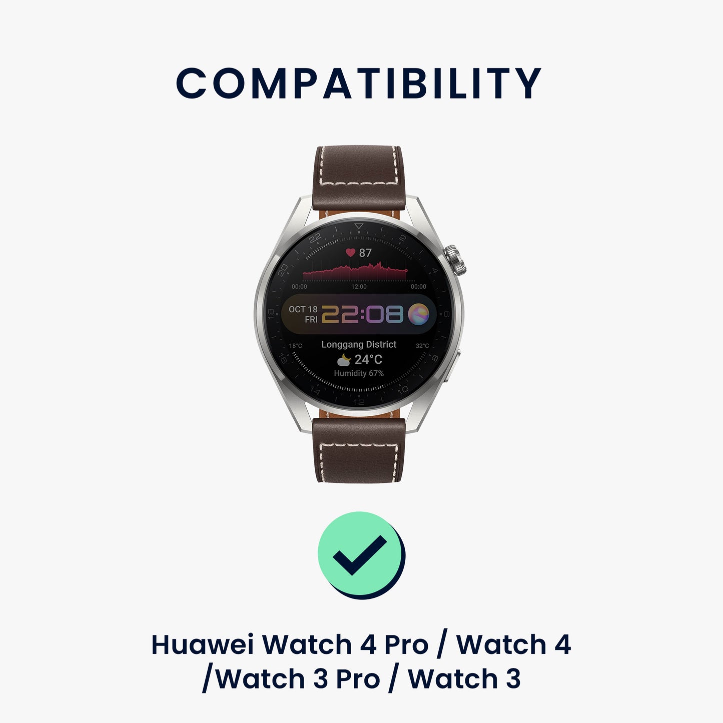 2x Strap for Huawei Watch 4 Pro / Watch 4 / Watch 3 Pro / Watch 3