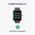 kwmobile Watch Strap for GRV 22mm Smartwatch Strap Fitness Tracker Band Set Replacement Strap Smartwatch