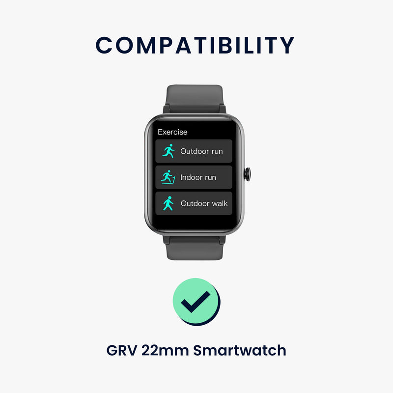kwmobile Watch Strap for GRV 22mm Smartwatch Strap Fitness Tracker Band Set Replacement Strap Smartwatch