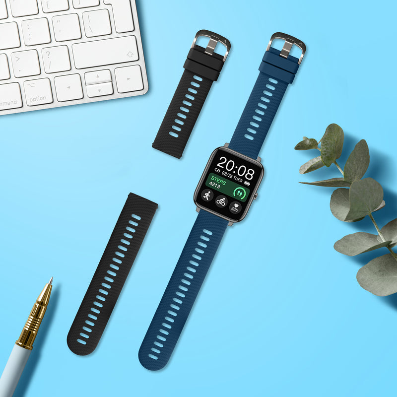 kwmobile Watch Strap for Popglory P66 22mm Bracelet Fitness Tracker Band Set Replacement Strap Smartwatch