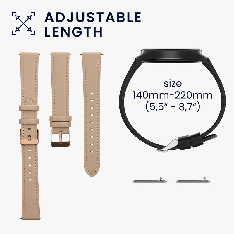 Leather Strap for Garmin vivomove 3S / vivoactive 4S