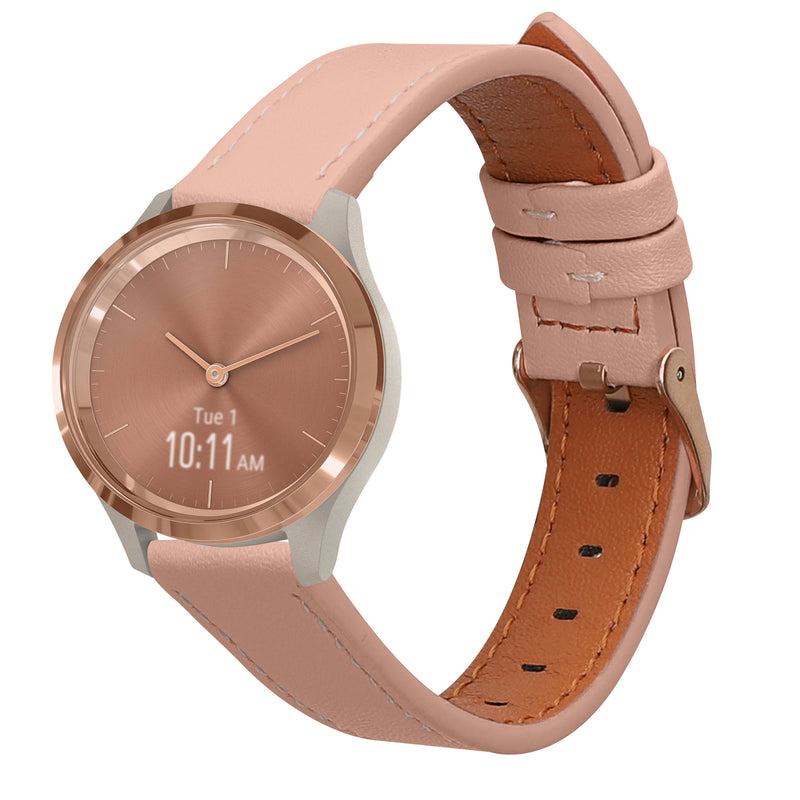kwmobile Echtleder Uhrenarmband für Garmin vivomove 3S / vivoactive 4S Armband - Ersatzarmband für Fitnesstracker - Wechselarmband Smartwatch - Altrosa Altrosa  
