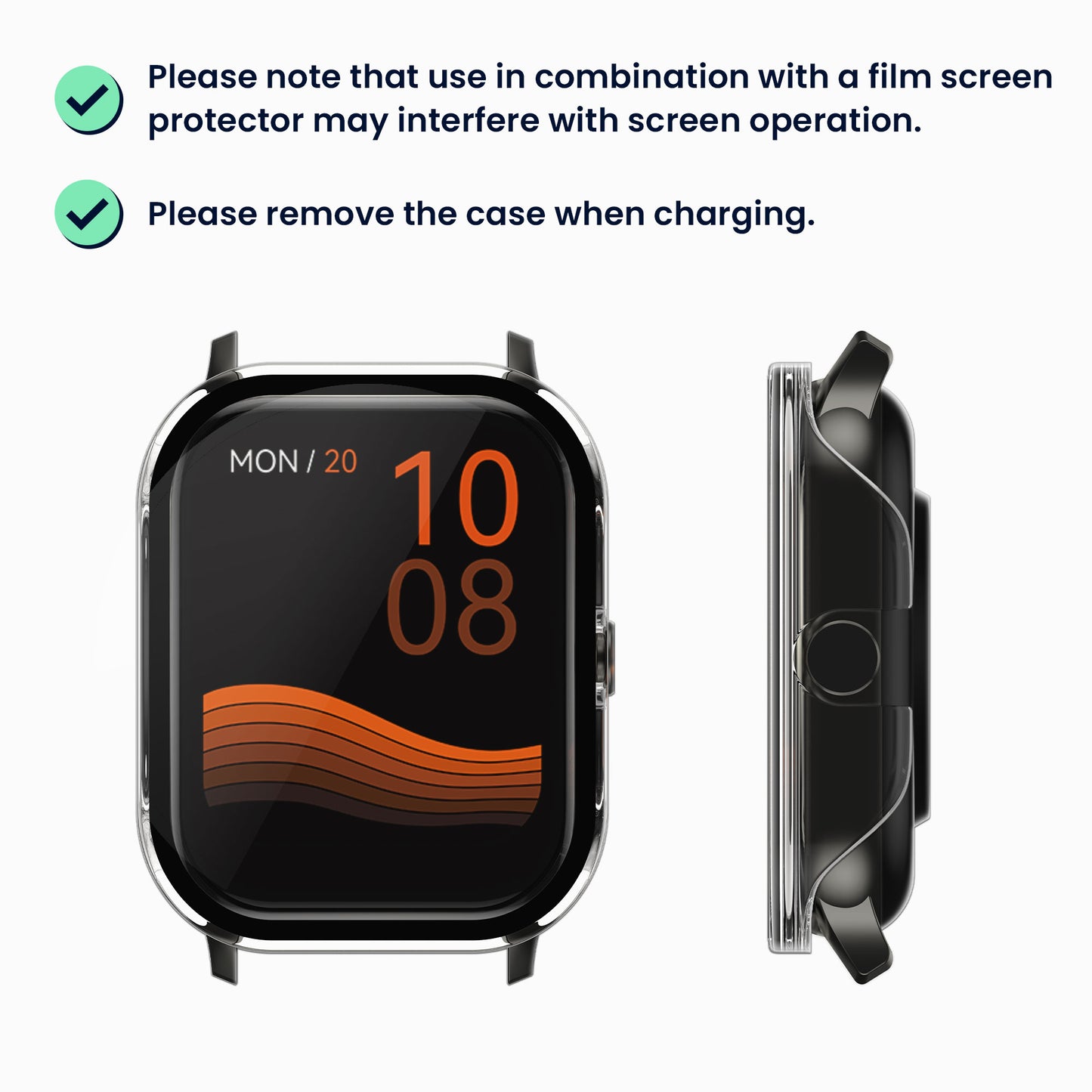 kwmobile Glass Case for Haylou GST Lite / LS13 Protective Cover Full-Body Fitness Tracker Case Set