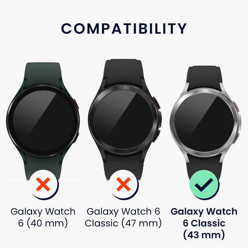 kwmobile Protective Ring compatible with Samsung Galaxy Watch 6 Classic 43mm Fitness Tracker