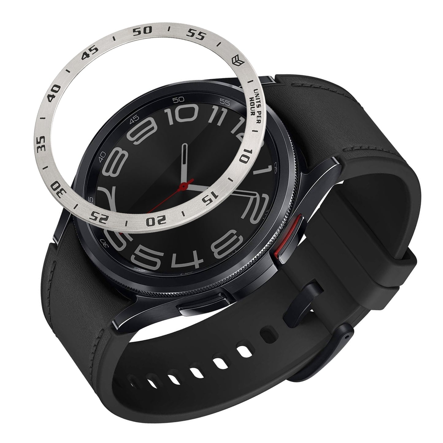 kwmobile Schutzring kompatibel mit Samsung Galaxy Watch 6 Classic 43mm Fitnesstracker - Bezel Ring Lünette in Silber Schwarz Silber  
