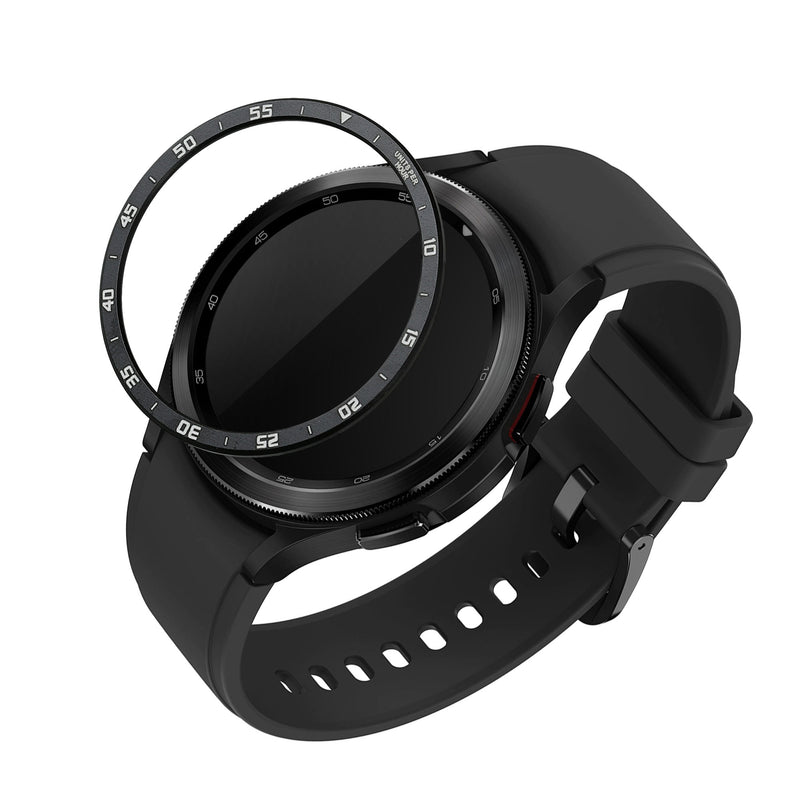 kwmobile Schutzring kompatibel mit Samsung Galaxy Watch 6 Classic 47mm Fitnesstracker - Bezel Ring Lünette in Schwarz Weiß Schwarz  