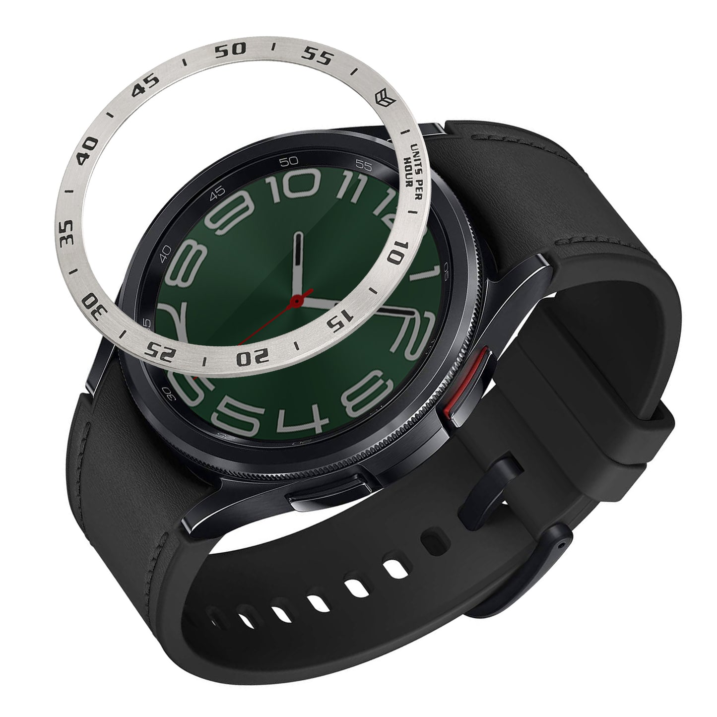 kwmobile Schutzring kompatibel mit Samsung Galaxy Watch 6 Classic 47mm Fitnesstracker - Bezel Ring Lünette in Silber Schwarz Silber  